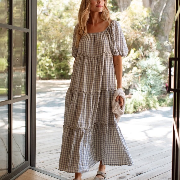 CJLA Maddie Gingham Dress in Lavender - Picture 6 of 6